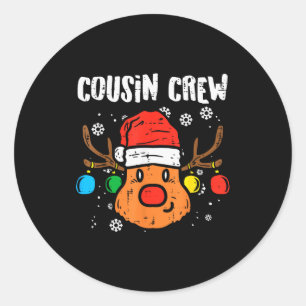 Sticker Rond Équipage de Cousins Xmas Pyjamas Noël Assortis pou