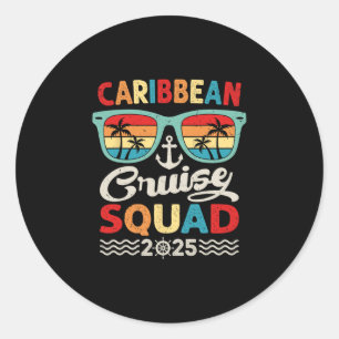 Sticker Rond Équipage de Croisière Caraïbes 2025 Voyage de Vaca