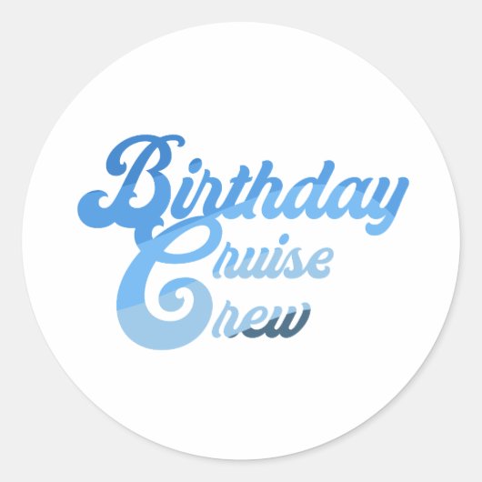 Sticker Rond Équipage de croisière d'anniversaire (Devant)