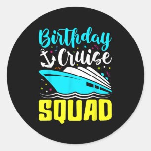 Sticker Rond Équipage de croisière d'anniversaire bateau fête d