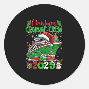 Sticker Rond Équipage de croisière de Noël 2025 Croisière famil