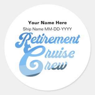 Sticker Rond Équipage de croisière de retraite