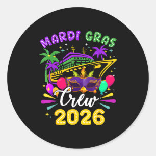 Sticker Rond Équipage de croisière Mardi Gras Carnival 2026 Voy