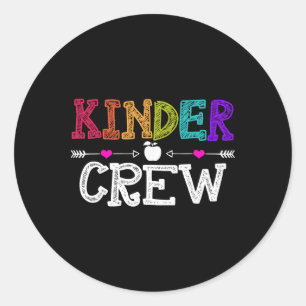 Sticker Rond Équipage de maternelle Prof de maternelle drôle 1e
