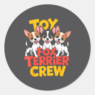 Sticker Rond Équipage de Terrier de Renard Jouet Dessin Animé P