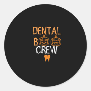 Sticker Rond Équipage Dental Boo-dentiste-halloween drôle
