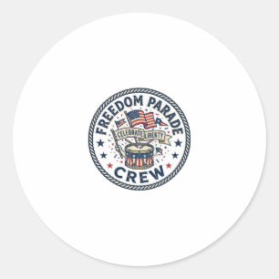 Sticker Rond Équipage du défilé de la liberté Patriote Défilé p