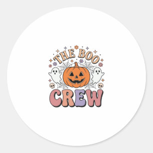 Sticker Rond Équipage fantôme d'Halloween Mignon Fantomatique V