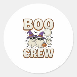 Sticker Rond Équipage fantôme Halloween Vintage Vector Design_1