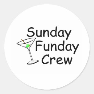 Sticker Rond Équipage Martini de dimanche Funday