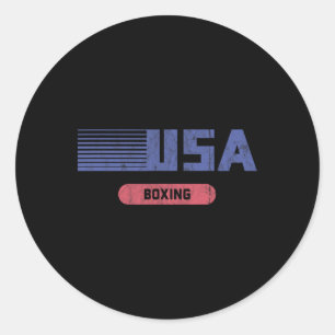Sticker Rond Équipe américaine de boxe Retro Usa 2020 Vintage