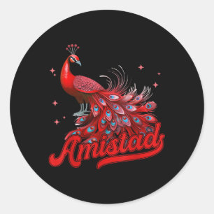 Sticker Rond Équipe Amistad House Of Friendship Red Pea