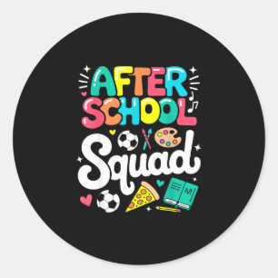 Sticker Rond Équipe après l'école retour à l'école activité ens