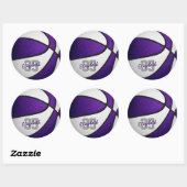 Sticker Rond équipe blanche violette couleurs filles garçons ba (Feuille)
