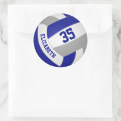 Sticker Rond équipe bleue gris couleurs garçons filles volley-b (Sac)