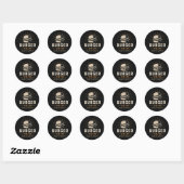 Sticker Rond 🍔 Équipe Burger Restaurant Rapide Personnel Logo (Feuille)