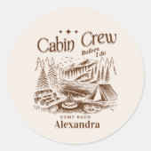 Sticker Rond Équipe Cabine de camp avant bachelorette (Devant)