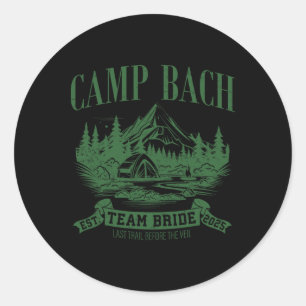 Sticker Rond Équipe Camp Bach Mariée Randonnée Camping Enterrem