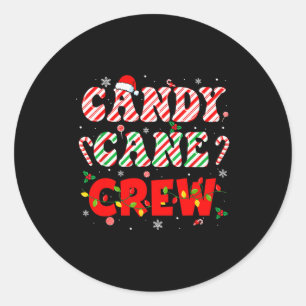 Sticker Rond Équipe Candy Cane Drôle de Noël Famille d'Hommes d