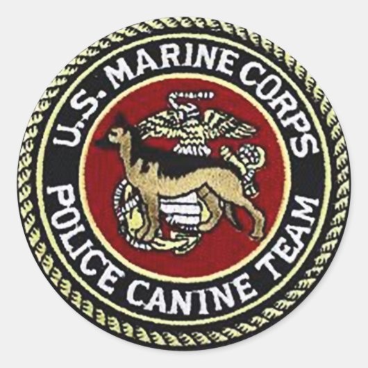 STICKER ROND ÉQUIPE CANINE USMC (Devant)