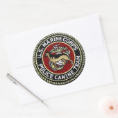 STICKER ROND ÉQUIPE CANINE USMC (Enveloppe)