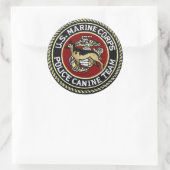 STICKER ROND ÉQUIPE CANINE USMC (Sac)