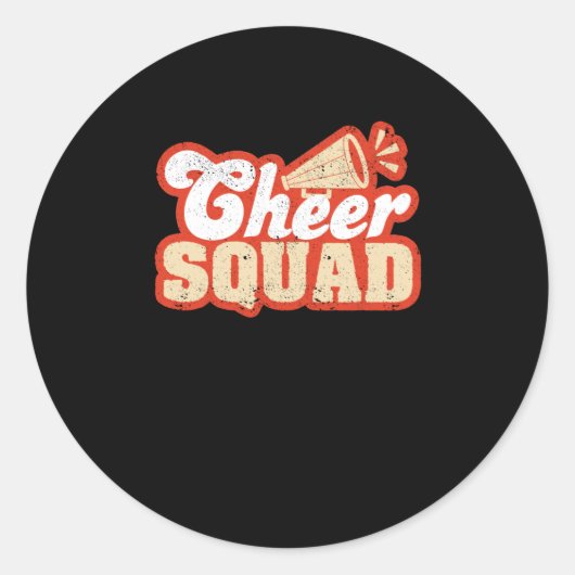 Sticker Rond Équipe Cheerled Funny Pom-pom girl (Devant)