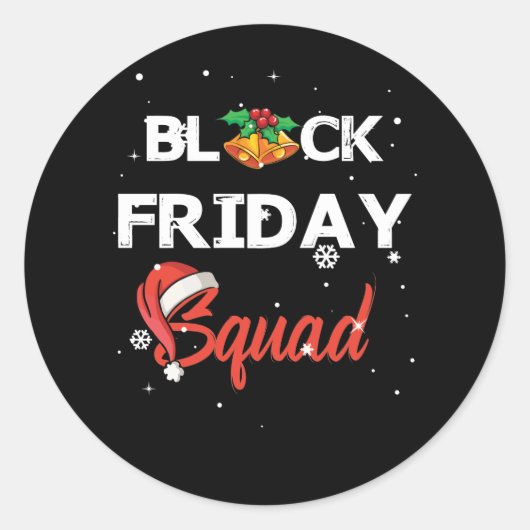 Sticker Rond Équipe commerciale Black Friday Squad Noël (Devant)
