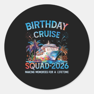 Sticker Rond Équipe Croisière Anniversaire 2026 Voyage de Vacan