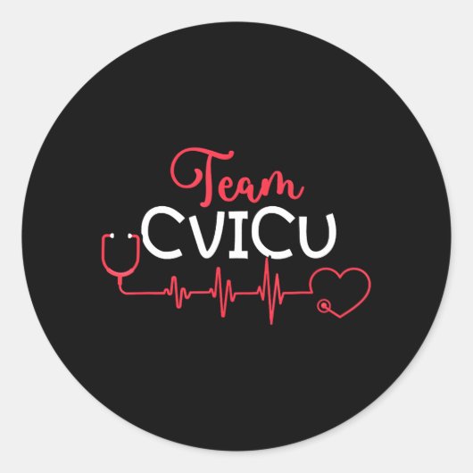 Sticker Rond Équipe Cvicu Cardiovasculaire Cardiac ICU enregist (Devant)