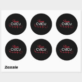 Sticker Rond Équipe Cvicu Cardiovasculaire Cardiac ICU enregist (Feuille)