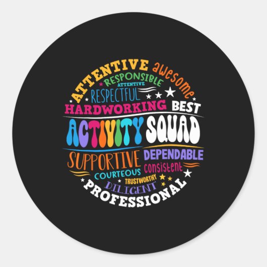Sticker Rond Équipe d'activité Équipe instantanée Professionnel (Devant)