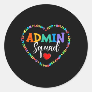 Sticker Rond Équipe d'administration du coeur mignon Amusant Pr