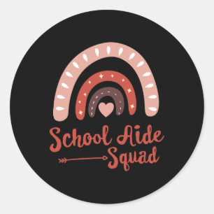 Sticker Rond Équipe d'aide administrative scolaire Drôle de pro