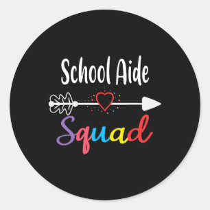 Sticker Rond Équipe d'aide scolaire Fun Byck à l'école Fournitu