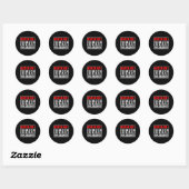 Sticker Rond Équipe d'anniversaire déchaînée Citations drôles (Feuille)