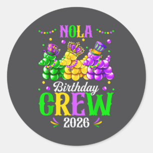 Sticker Rond Équipe d'anniversaire Nola 2026 Nouvelle-Orléans M