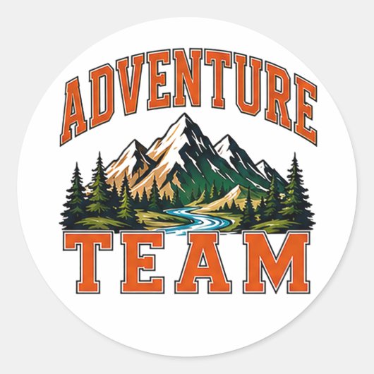 Sticker Rond 🏔️ Équipe d'aventure Staff Typographie 👕 (Devant)