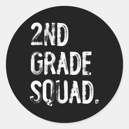 Sticker Rond Équipe de 2e année Retour à l'école Enseignant (Devant)