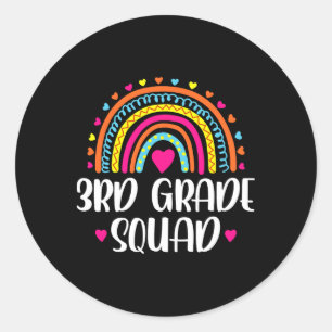 Sticker Rond Équipe de 3e année arc-en-ciel rentrée scolaire en
