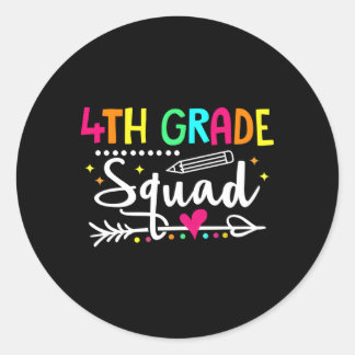 Sticker Rond Équipe De 4E Année De Retour À L'École Enseignants