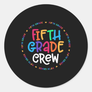 Sticker Rond Équipe de 5e année 5e année Retour à l'école Ensei