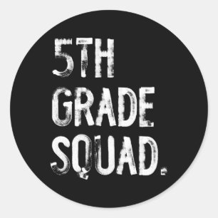 Sticker Rond Équipe de 5e année Ck retour à l'école élève ensei