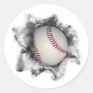 Sticker Rond Équipe de baseball