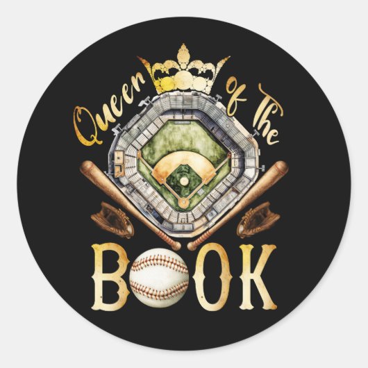 Sticker Rond Équipe De Baseball Scorebook Reine Du B (Devant)