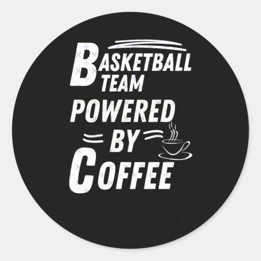 Sticker Rond Équipe De Basket-Ball Actionnée (Devant)