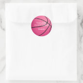 Sticker Rond équipe de basket-ball des filles roses (Sac)