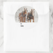 Sticker Rond Équipe de Belgique de cheval Wintery Christmas Sce (Sac)