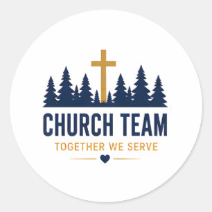 Sticker Rond Équipe de bénévoles de l'église Together We Serve