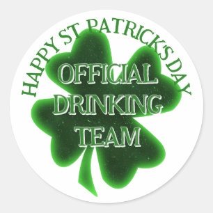 Sticker Rond Équipe de beuverie Saint-Patrick
